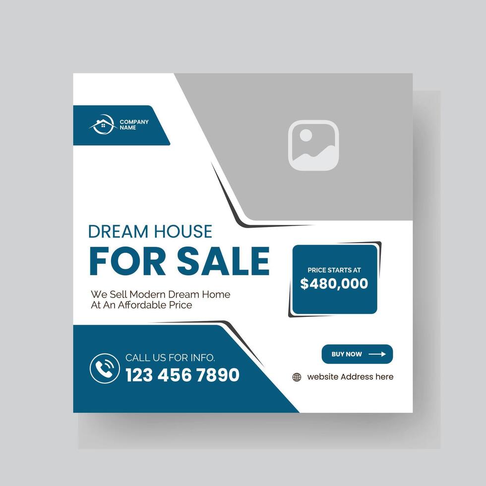 Modern Real state Home rent social media post Sale or carousel design template vector