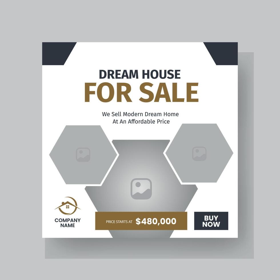 Modern Real state Home rent social media post Sale or carousel design template vector