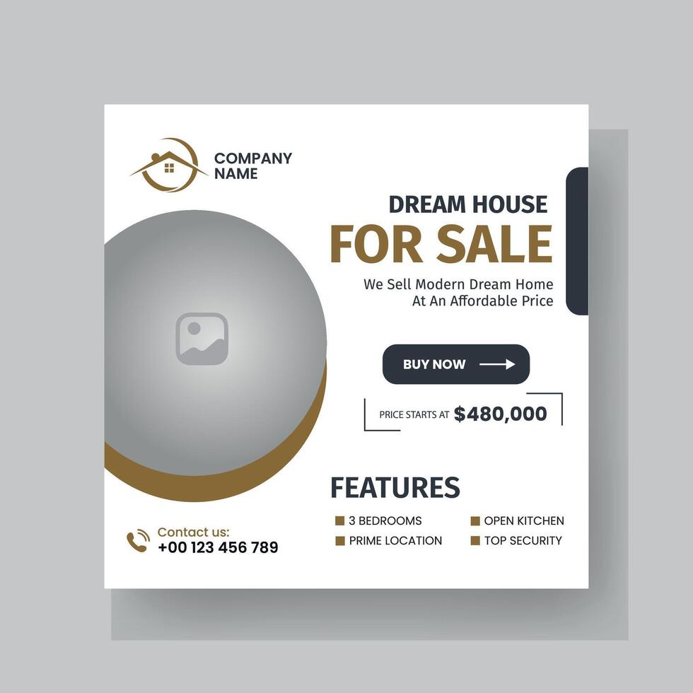 Modern Real state Home rent social media post Sale or carousel design template vector