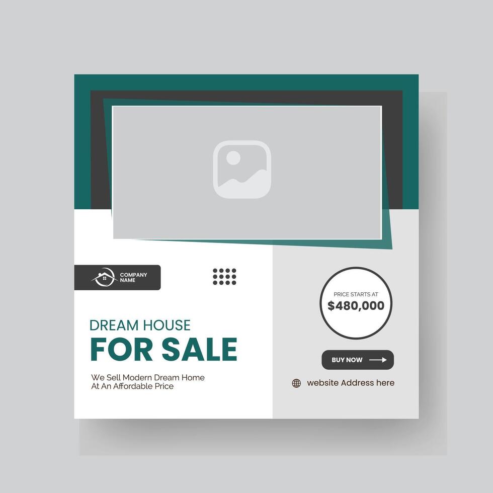 Modern Real state Home rent social media post Sale or carousel design template vector