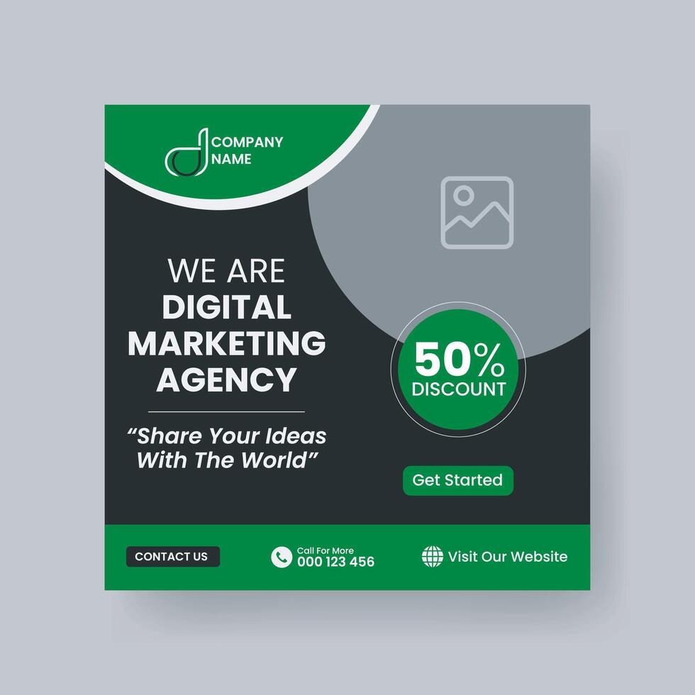 Modern Digital Marketing Agency Social Media Post For Business. Abstract Advertisement Square Web Post for Company Promotion. vector
