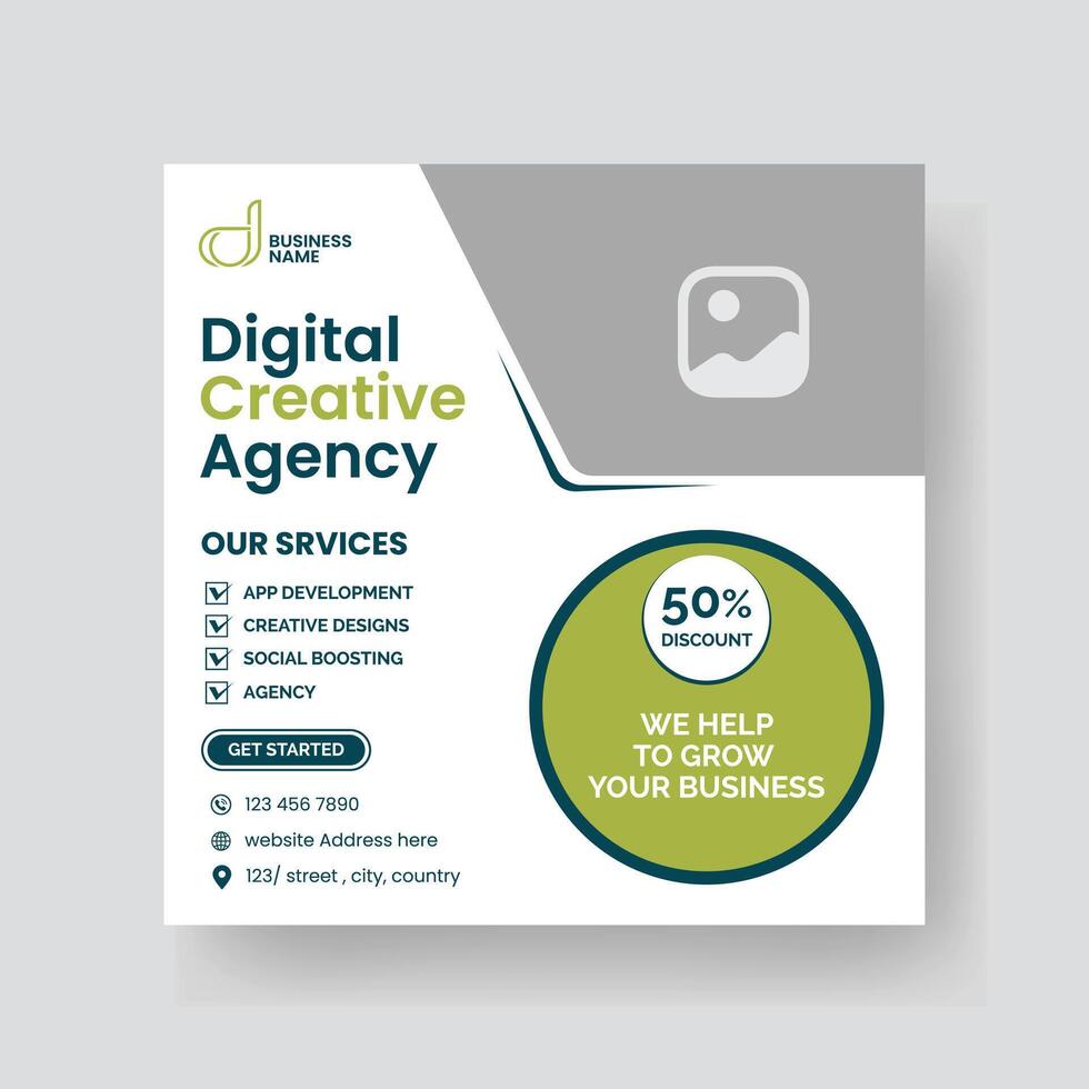 Modern Digital Marketing Agency Social Media Post For Business. Abstract Advertisement Square Web Post for Company Promotion. vector
