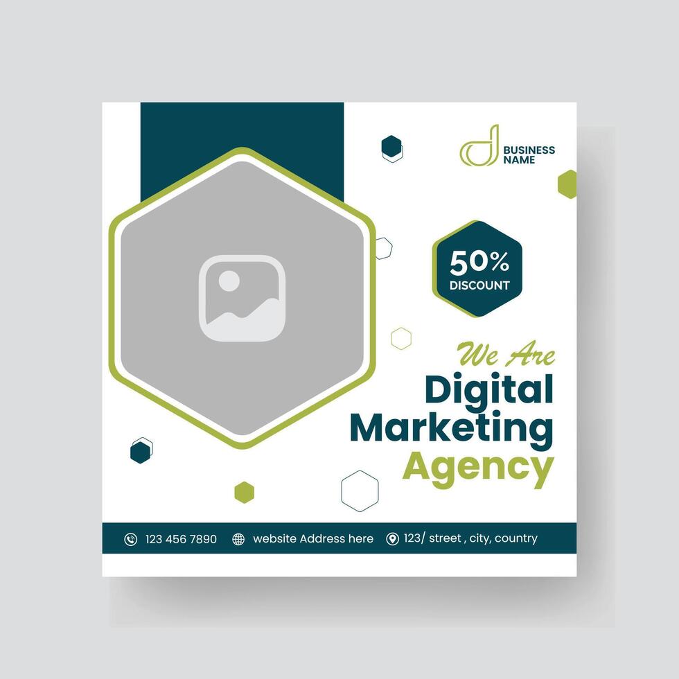 Modern Digital Marketing Agency Social Media Post For Business. Abstract Advertisement Square Web Post for Company Promotion. vector