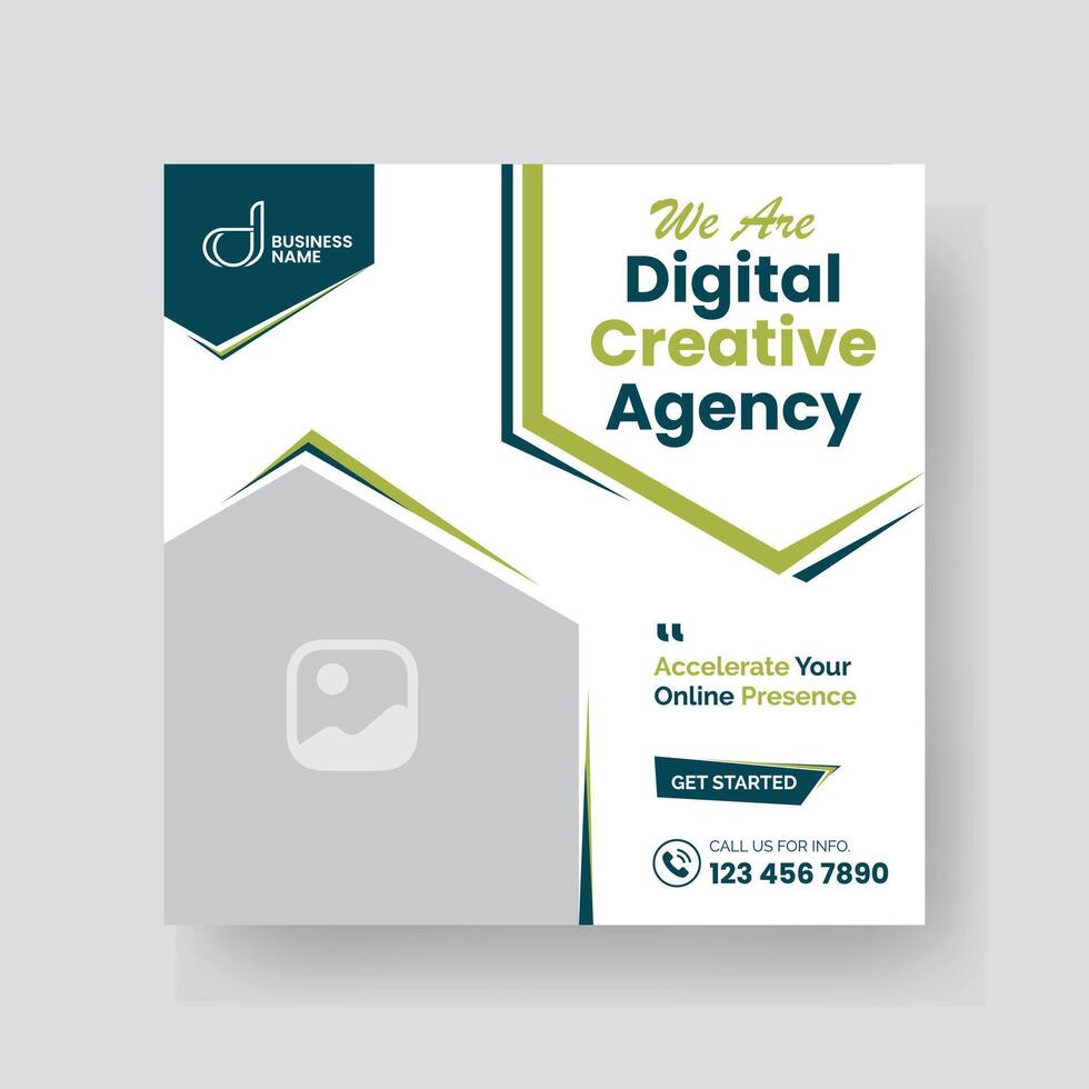 Modern Digital Marketing Agency Social Media Post For Business. Abstract Advertisement Square Web Post for Company Promotion. vector