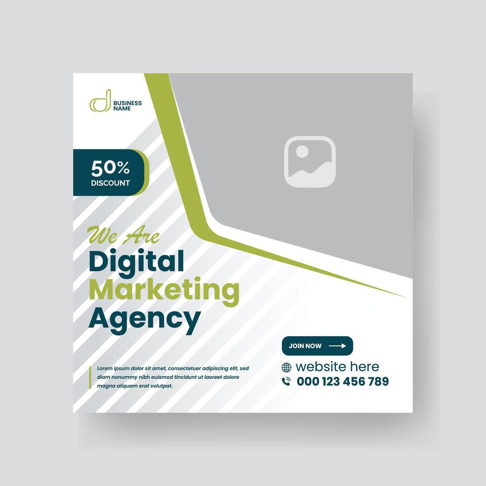 Modern Digital Marketing Agency Social Media Post For Business. Abstract Advertisement Square Web Post for Company Promotion. vector