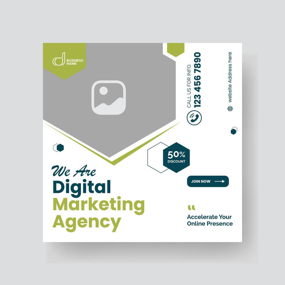 Modern Digital Marketing Agency Social Media Post For Business. Abstract Advertisement Square Web Post for Company Promotion. vector