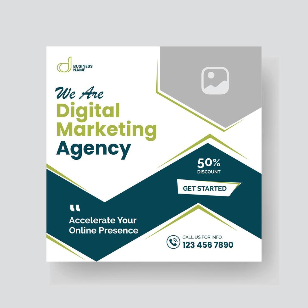 Modern Digital Marketing Agency Social Media Post For Business. Abstract Advertisement Square Web Post for Company Promotion. vector