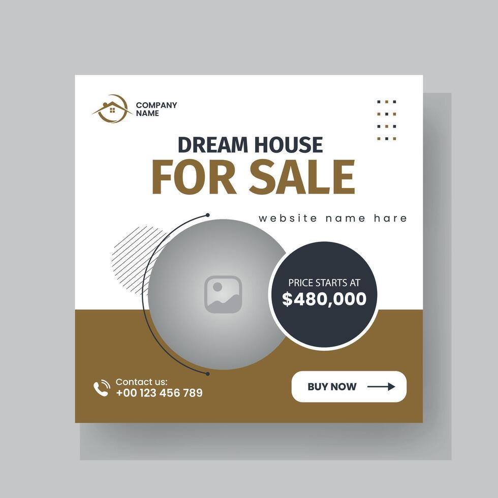 Modern Real state Home rent social media post Sale or carousel design template vector