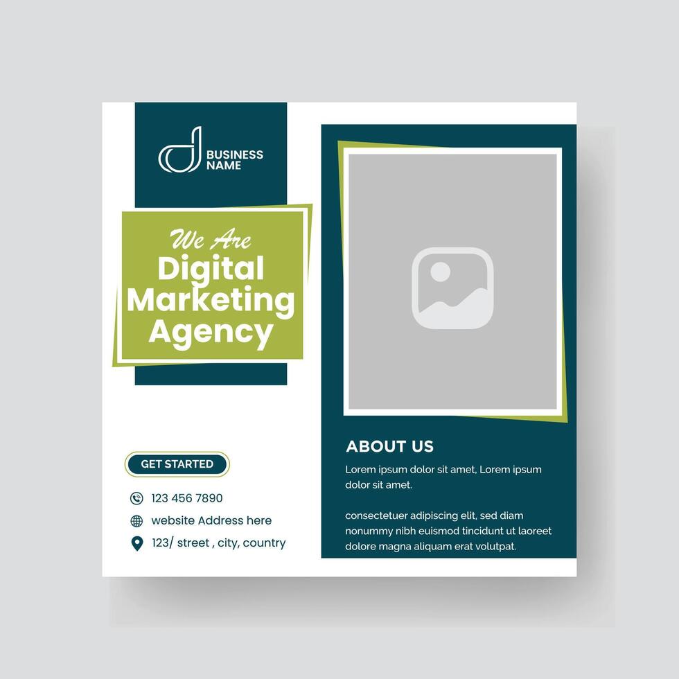 Modern Digital Marketing Agency Social Media Post For Business. Abstract Advertisement Square Web Post for Company Promotion. vector