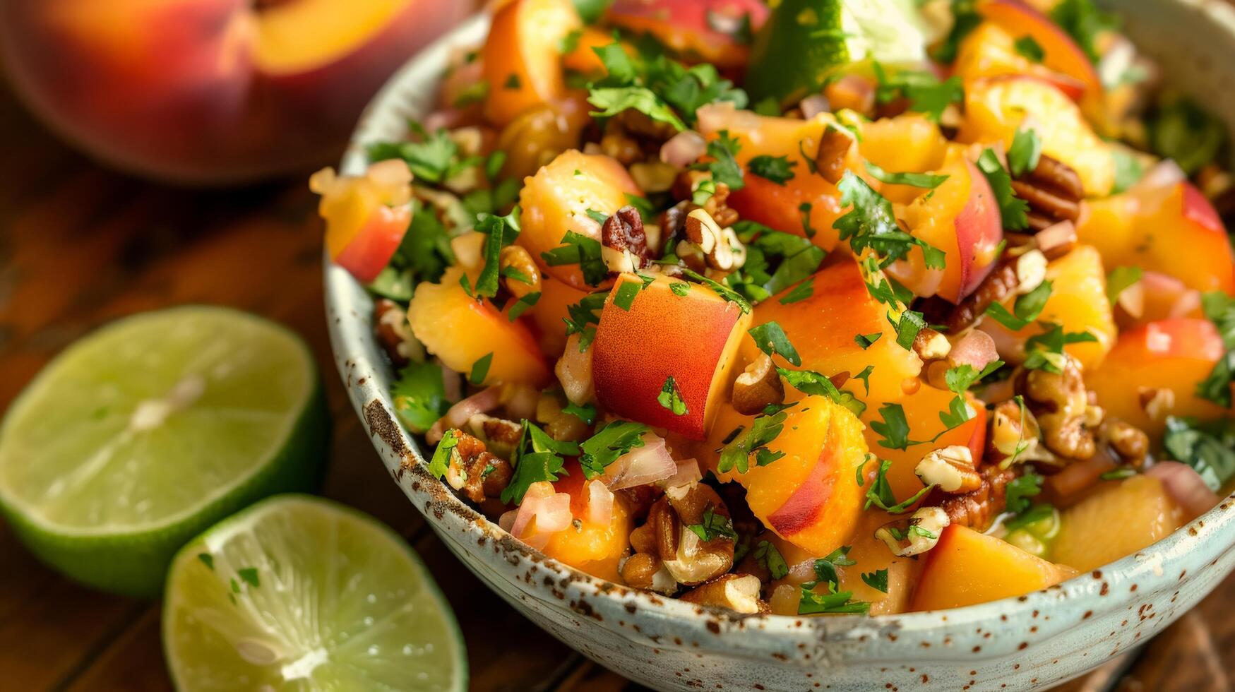 Peach and Walnut Salsa with Fresh Lime Twist photo