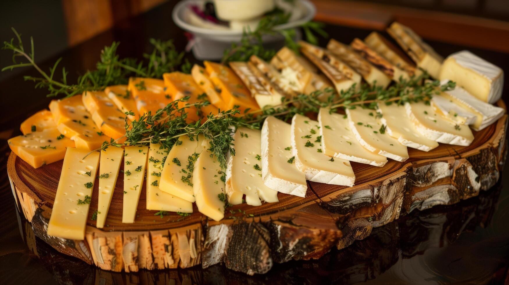 Rustic Cheese Board with Fresh Herbs photo