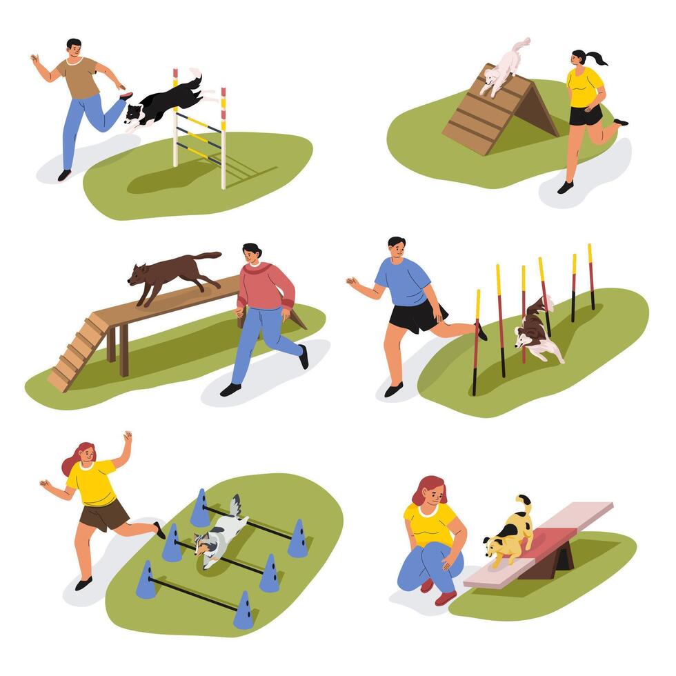 Dog Agility Course Set vector