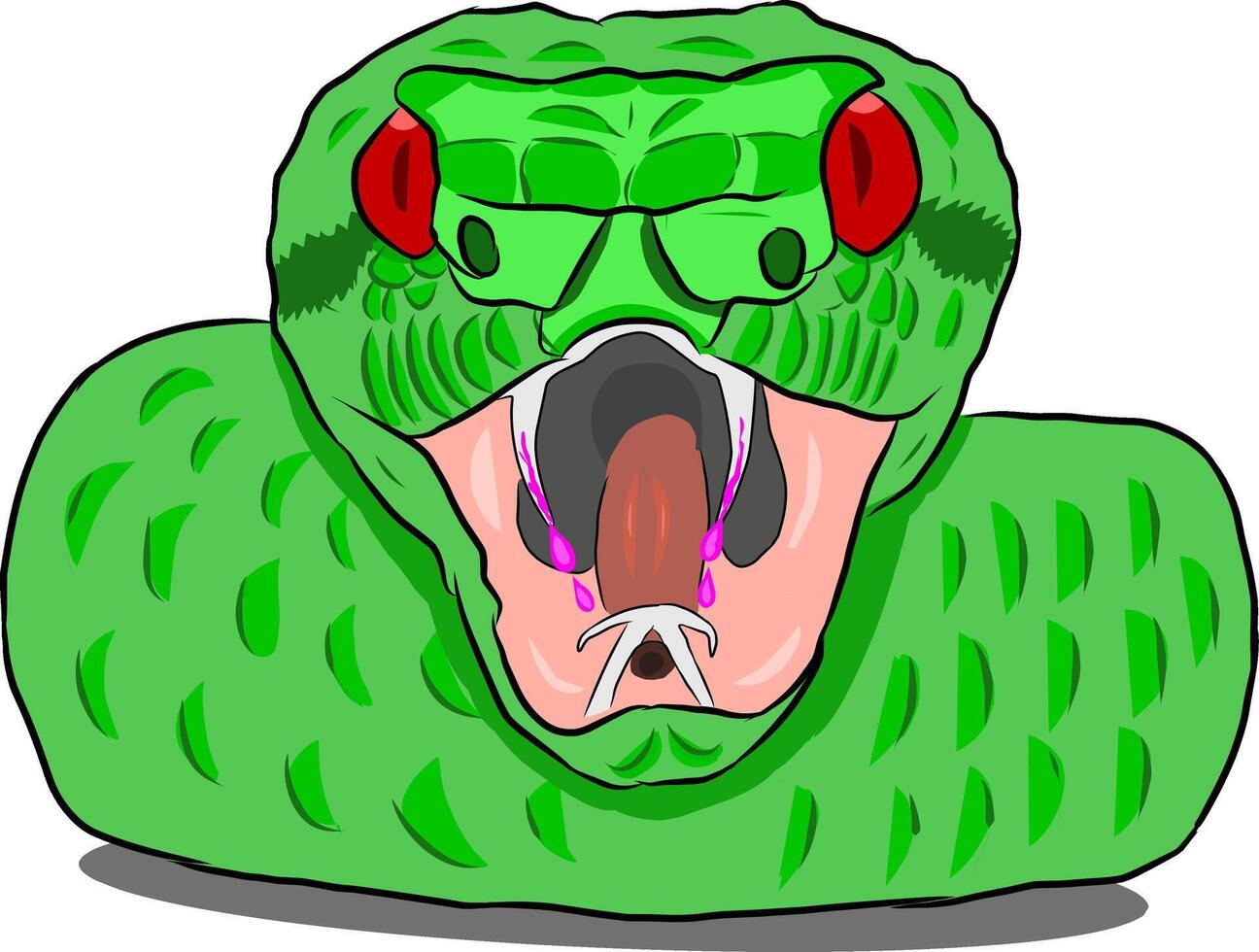 cartoon green viper snake vector