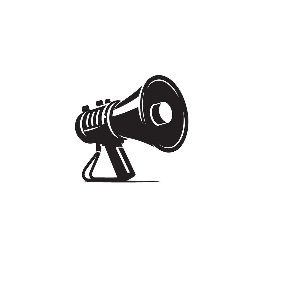 Hand mike silhouette. Advertisement mike icon, announcement icon, hand mike logo. vector