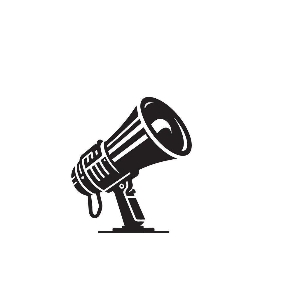 Hand mike silhouette. Advertisement mike icon, announcement icon, hand mike logo. vector