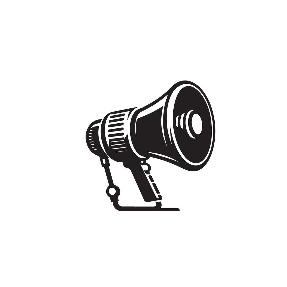 Hand mike silhouette. Advertisement mike icon, announcement icon, hand mike logo. vector
