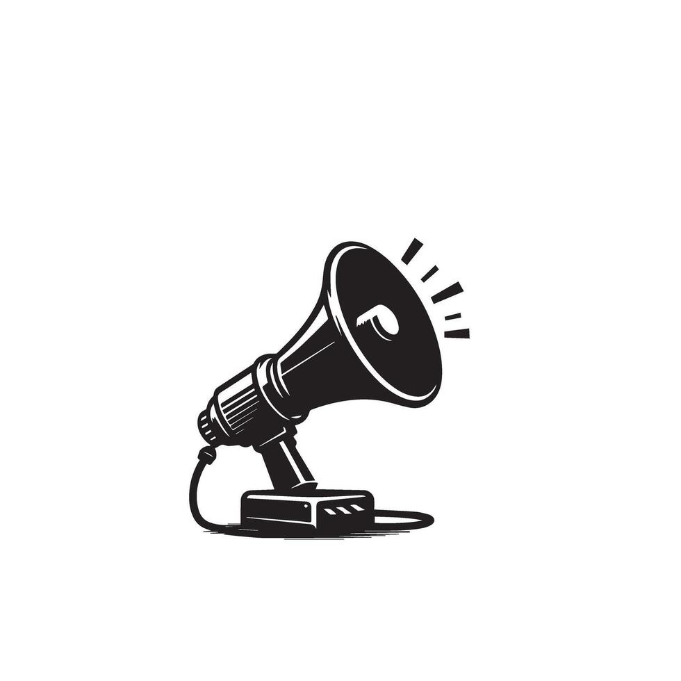 Hand mike silhouette. Advertisement mike icon, announcement icon, hand mike logo. vector
