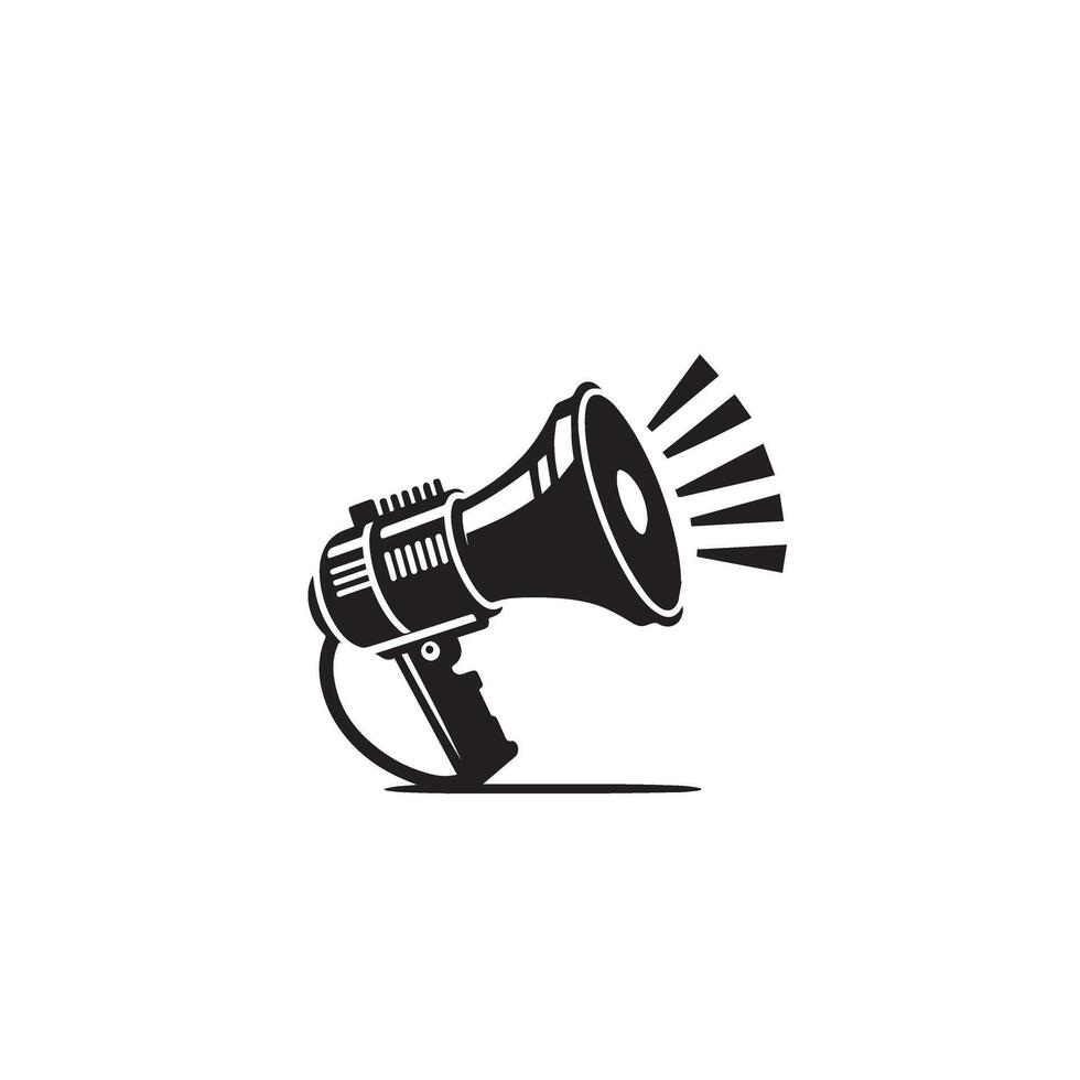 Hand mike silhouette. Advertisement mike icon, announcement icon, hand mike logo. vector