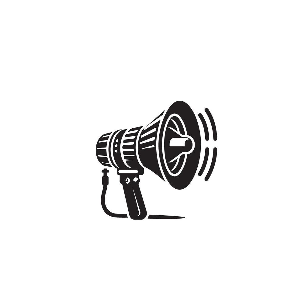 Hand mike silhouette. Advertisement mike icon, announcement icon, hand mike logo. vector