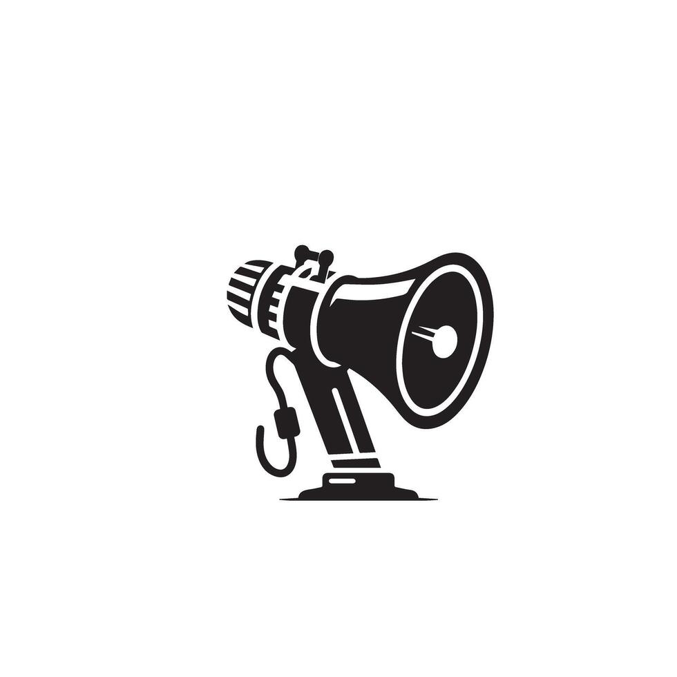 Hand mike silhouette. Advertisement mike icon, announcement icon, hand mike logo. vector