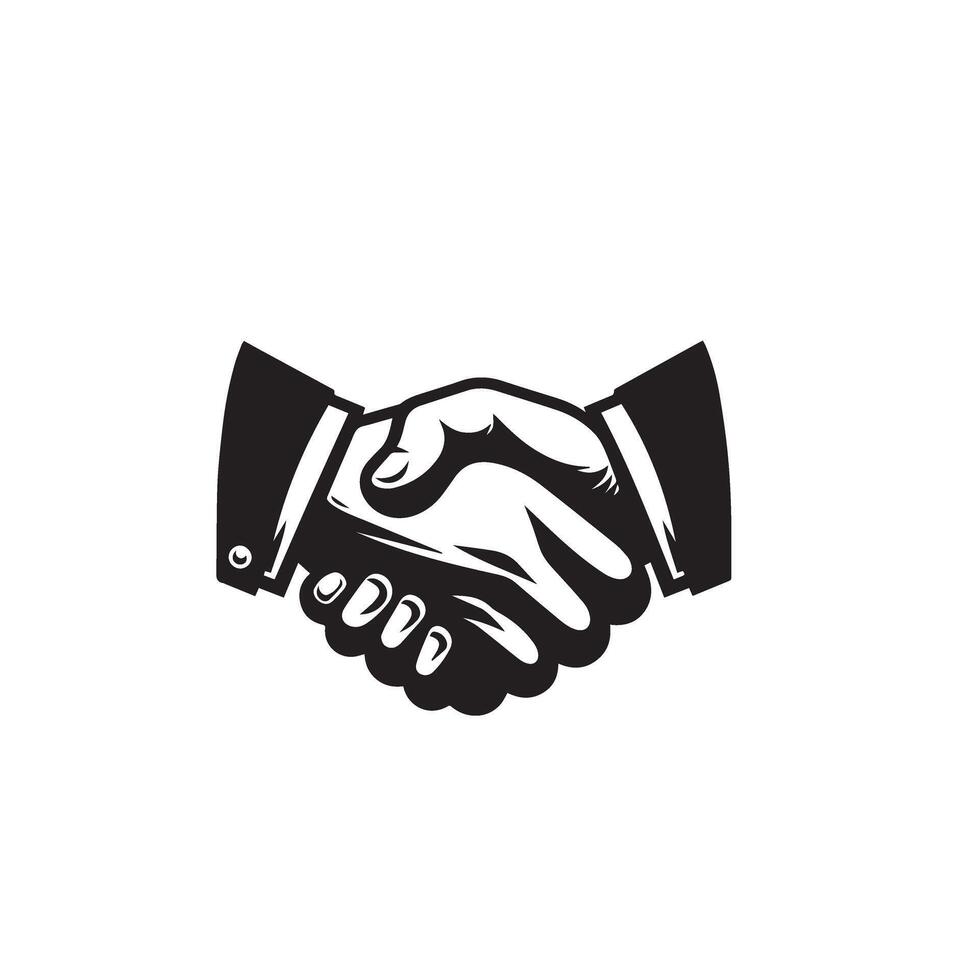 Handshake silhouette design. Handshake logo, handshake black icon. vector