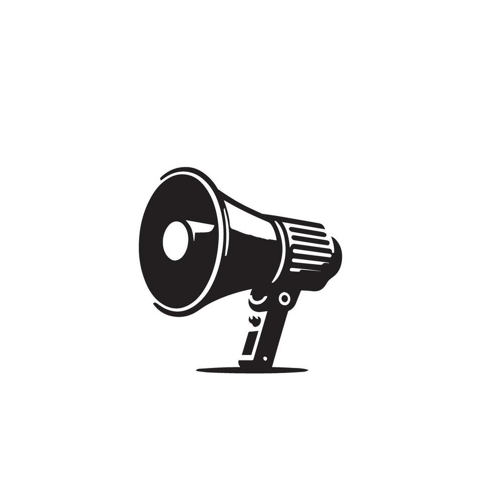 Hand mike silhouette. Advertisement mike icon, announcement icon, hand mike logo. vector