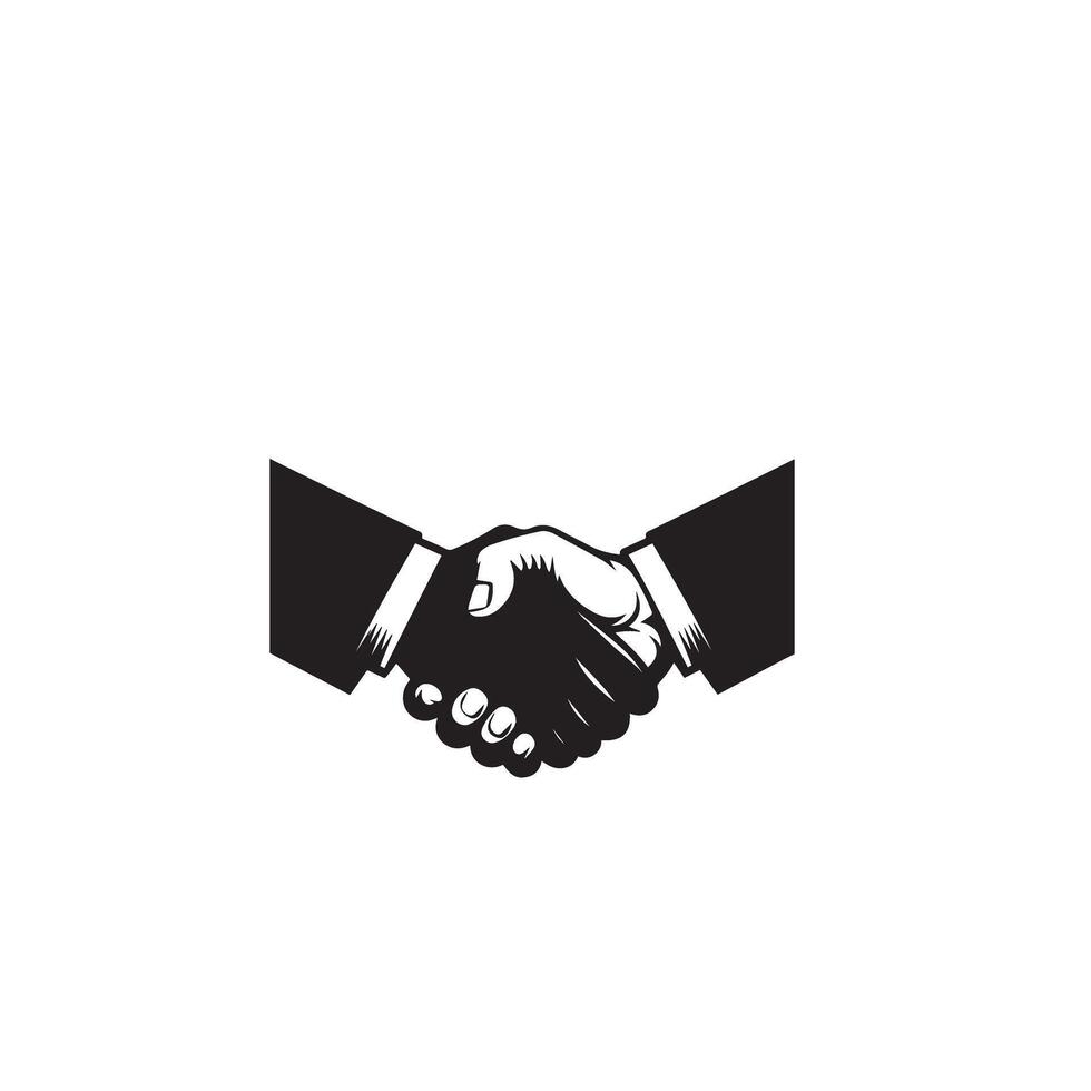 Handshake silhouette design. Handshake logo, handshake black icon. vector