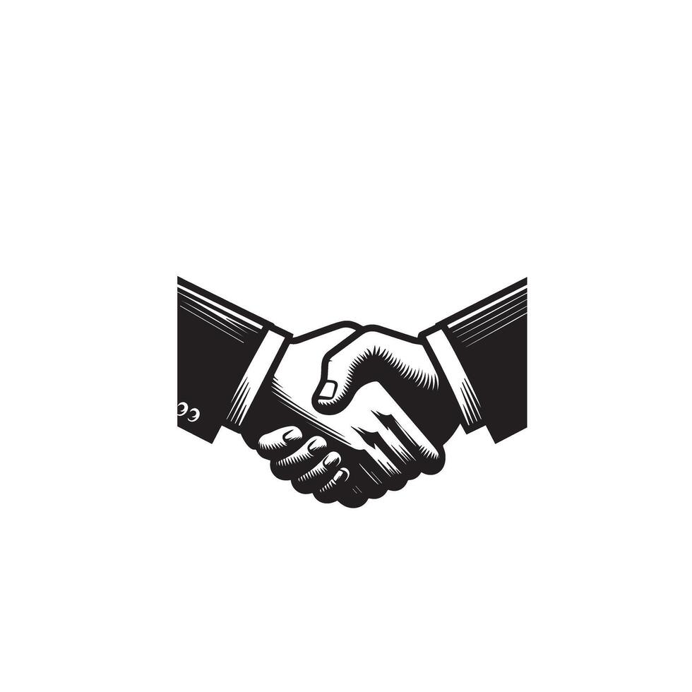 Handshake silhouette design. Handshake logo, handshake black icon. vector
