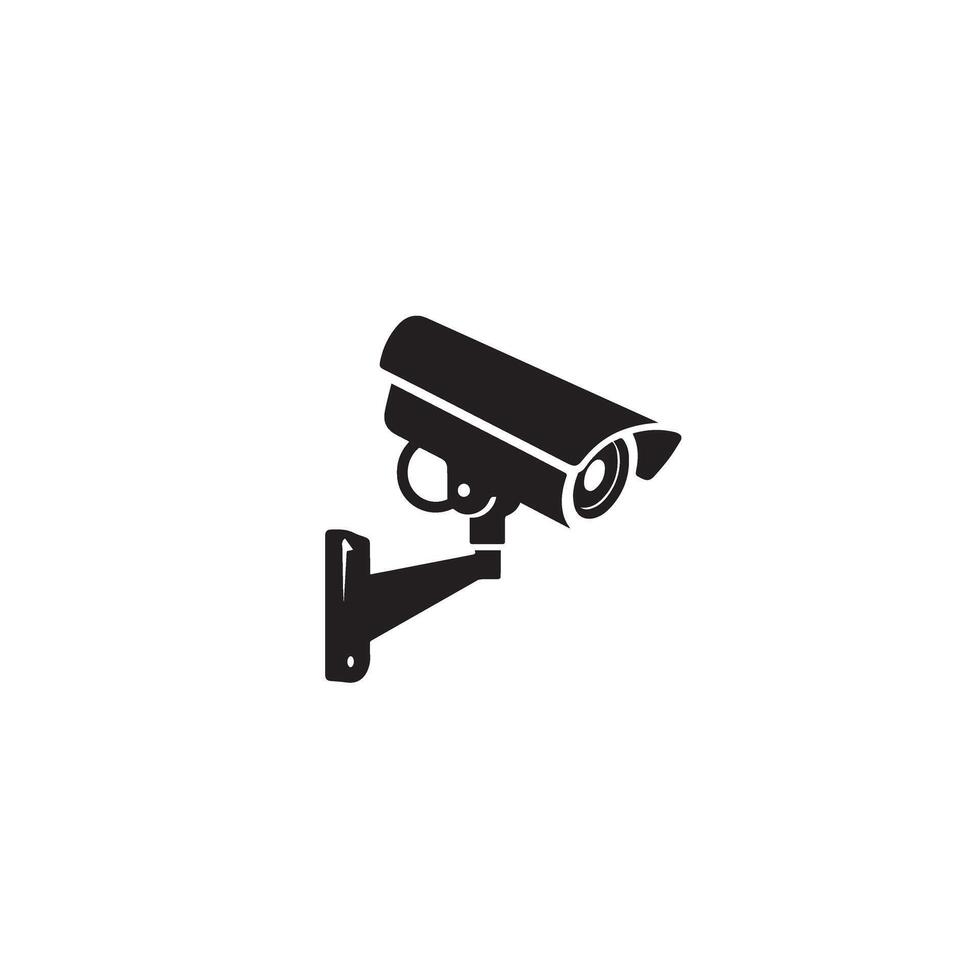CC camera silhouette. CC TV camera logo, cc camera black icon. vector