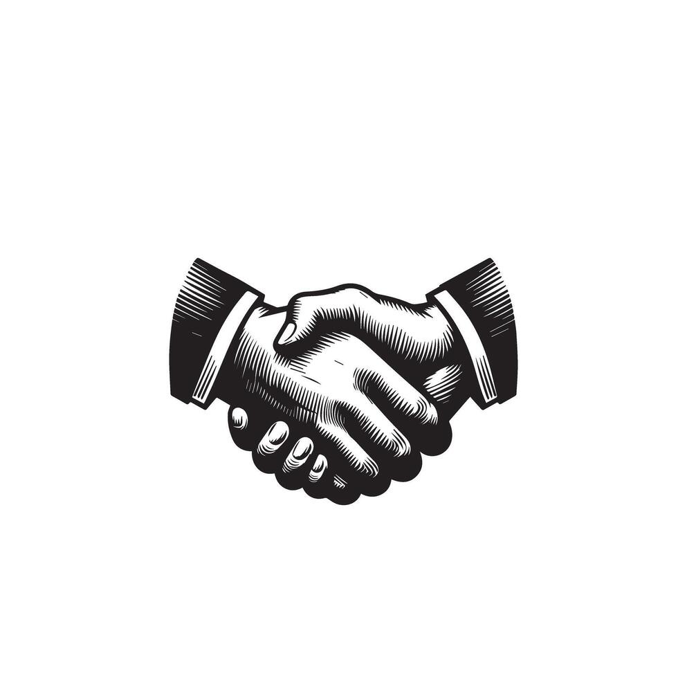 Handshake silhouette design. Handshake logo, handshake black icon. vector