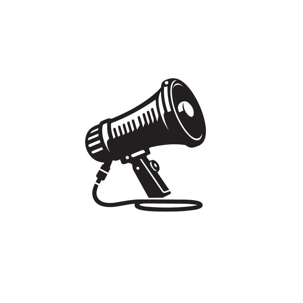Hand mike silhouette. Advertisement mike icon, announcement icon, hand mike logo. vector