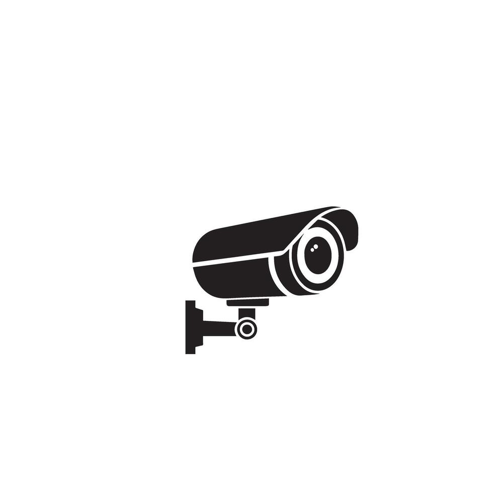 CC camera silhouette. CC TV camera logo, cc camera black icon. vector