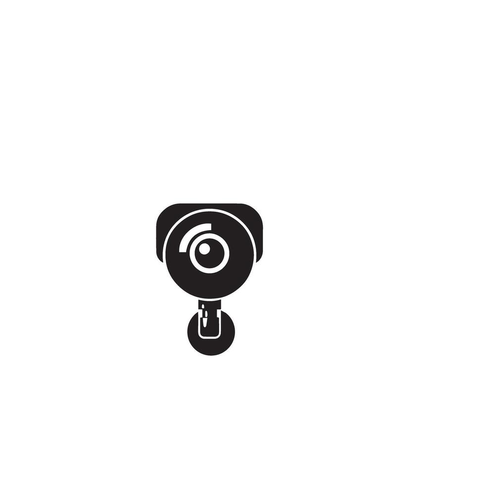 CC camera silhouette. CC TV camera logo, cc camera black icon. vector