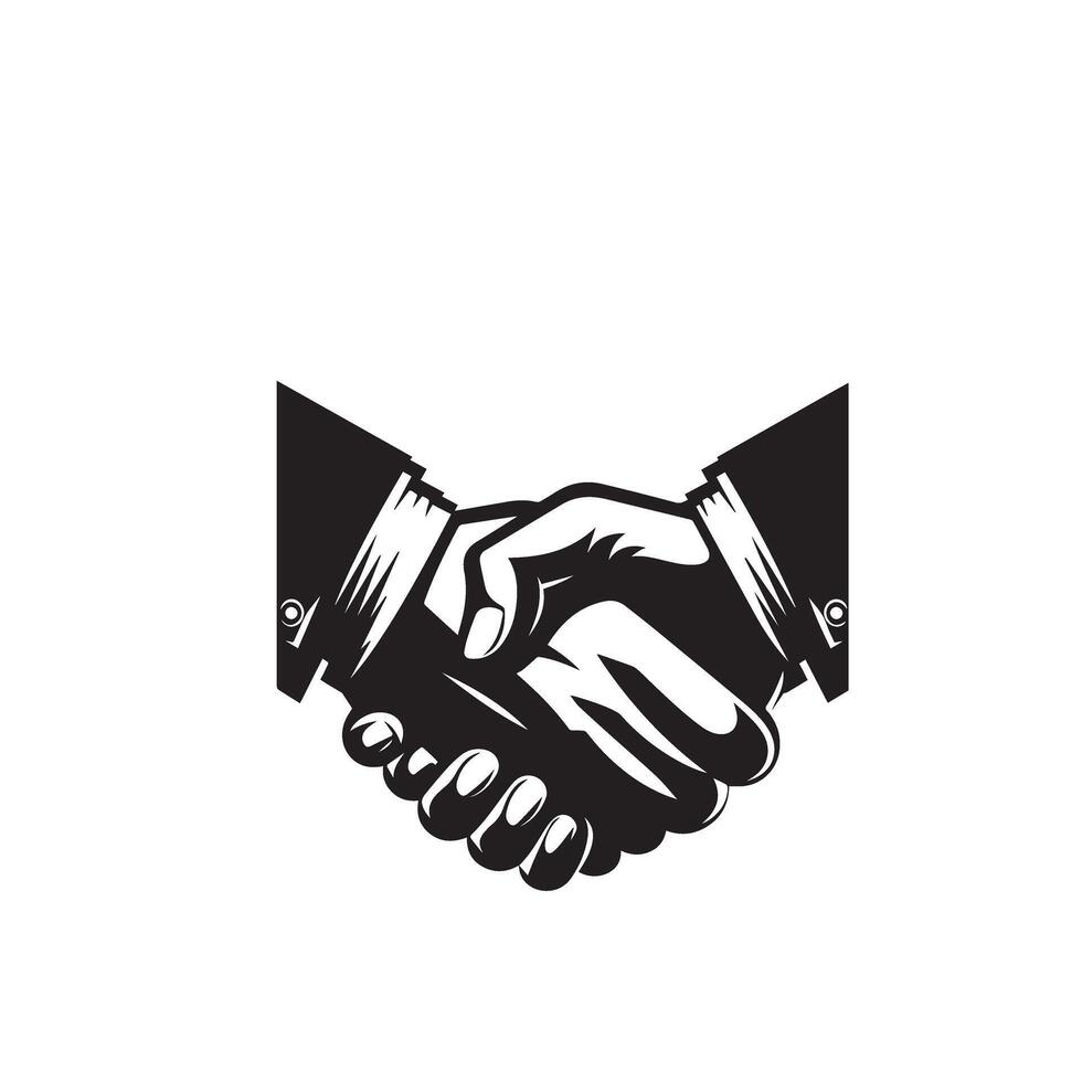Handshake silhouette design. Handshake logo, handshake black icon. vector