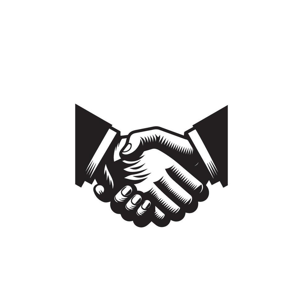 Handshake silhouette design. Handshake logo, handshake black icon. vector