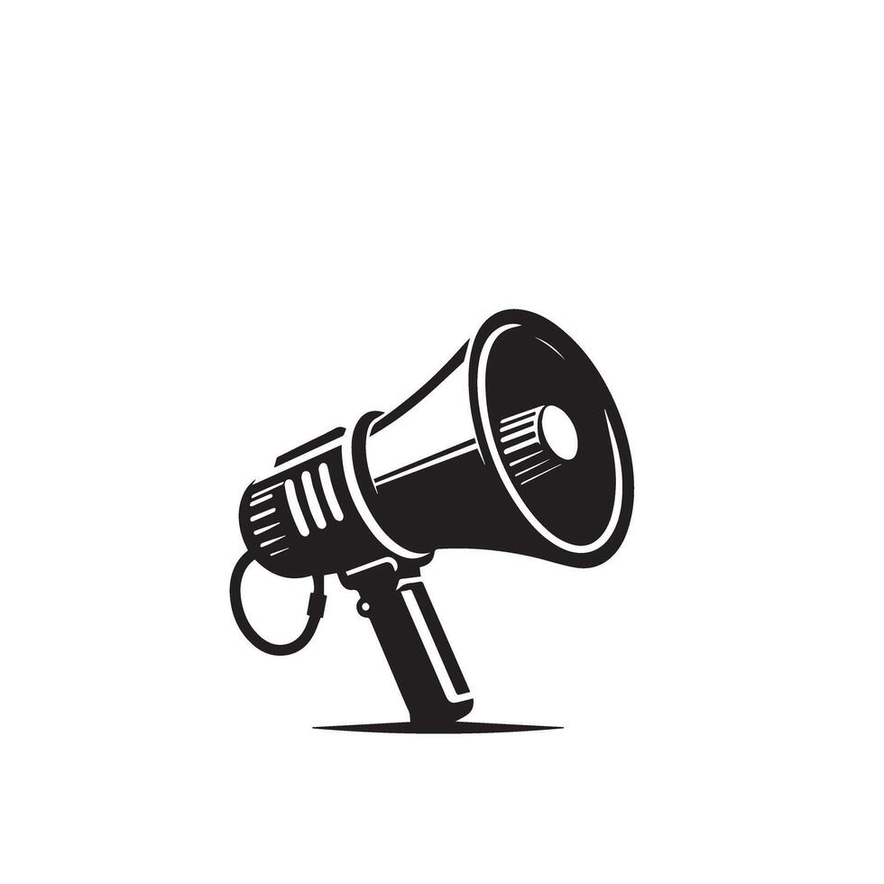 Hand mike silhouette. Advertisement mike icon, announcement icon, hand mike logo. vector