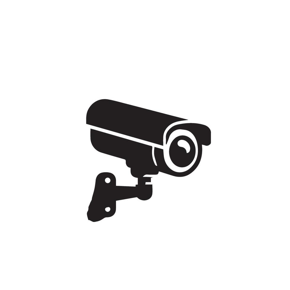 CC camera silhouette. CC TV camera logo, cc camera black icon. vector