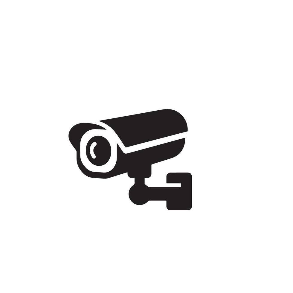 CC camera silhouette. CC TV camera logo, cc camera black icon. vector