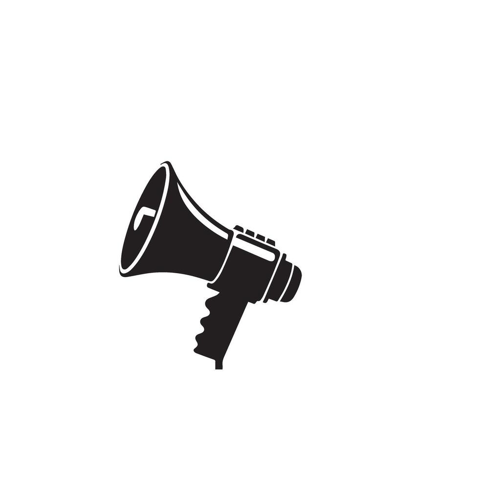 Hand mike silhouette. Advertisement mike icon, announcement icon, hand mike logo. vector