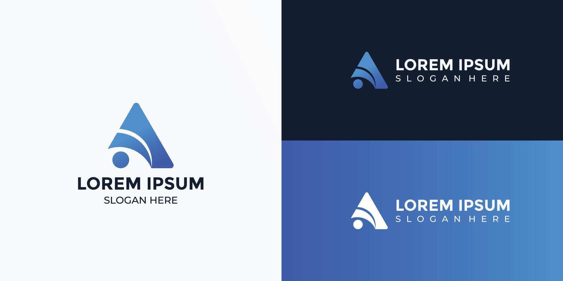 modern blue letter A logo vector