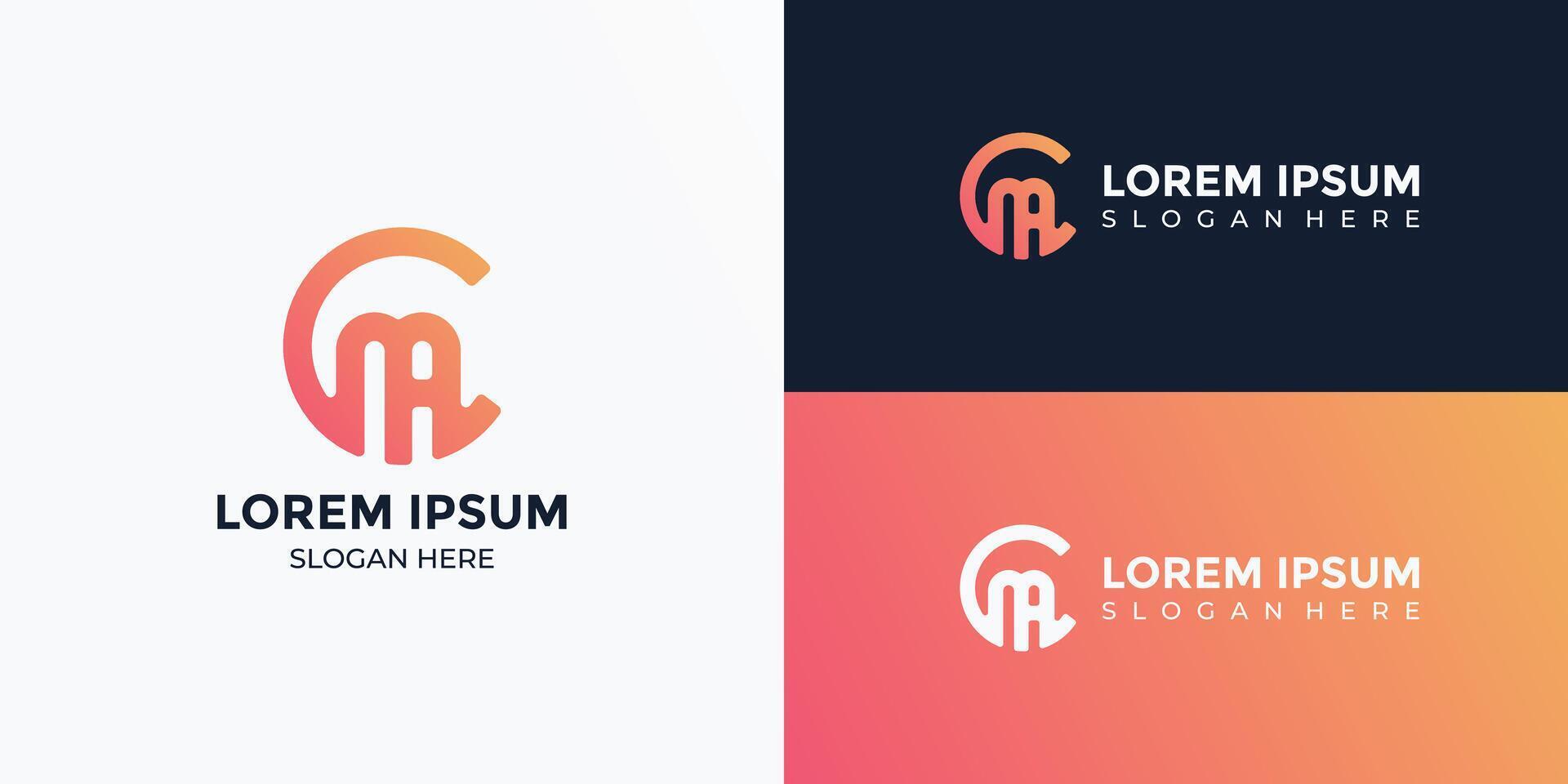 CM Monogram Letter logo icon design vector