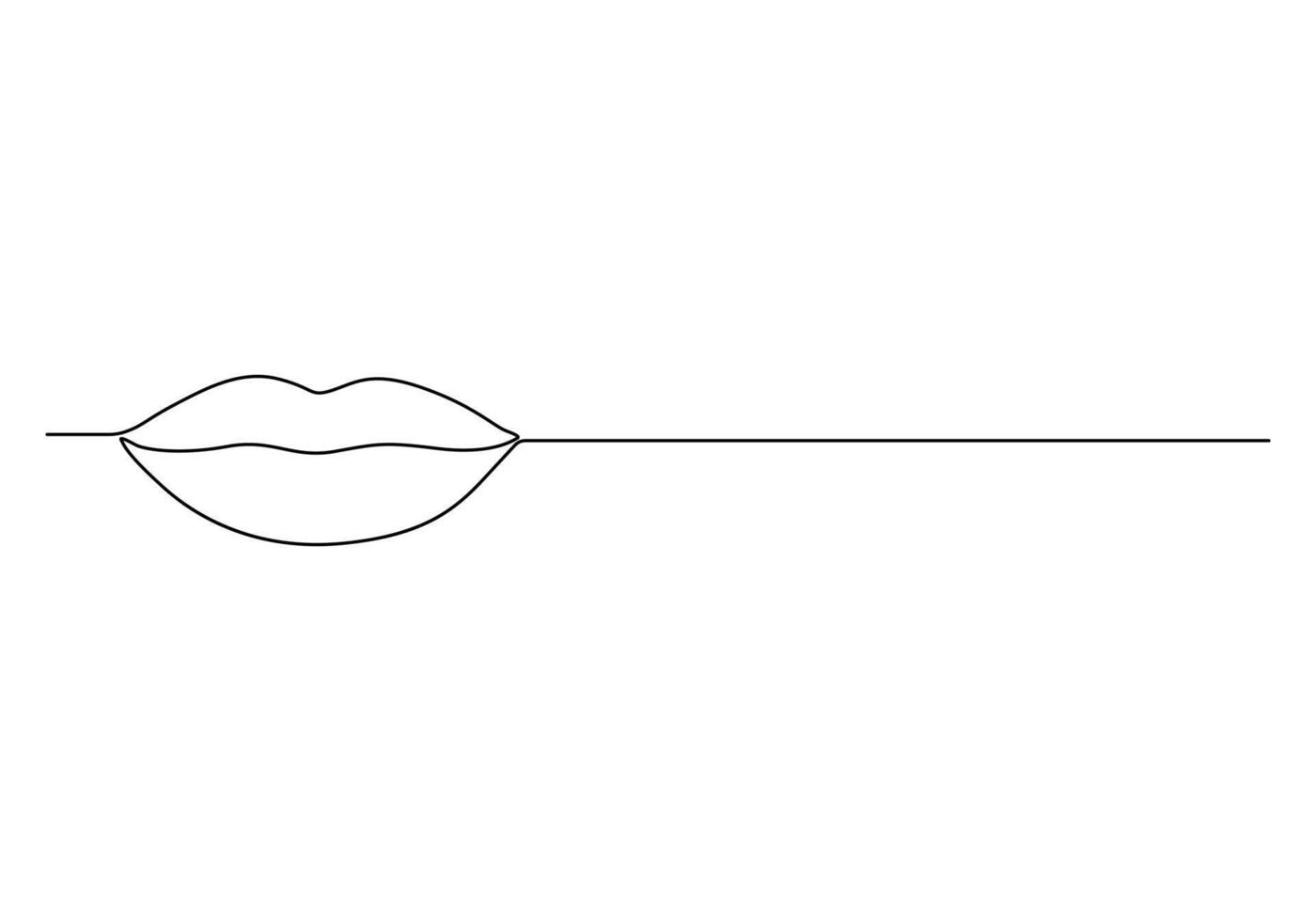 Woman lips continuous one line drawing digital illustration vector
