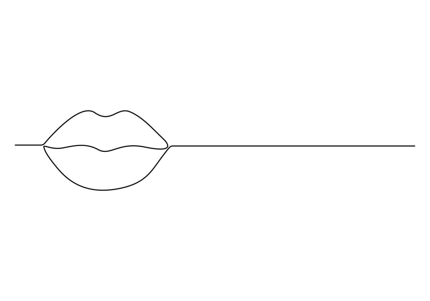 Woman lips continuous one line drawing digital illustration vector