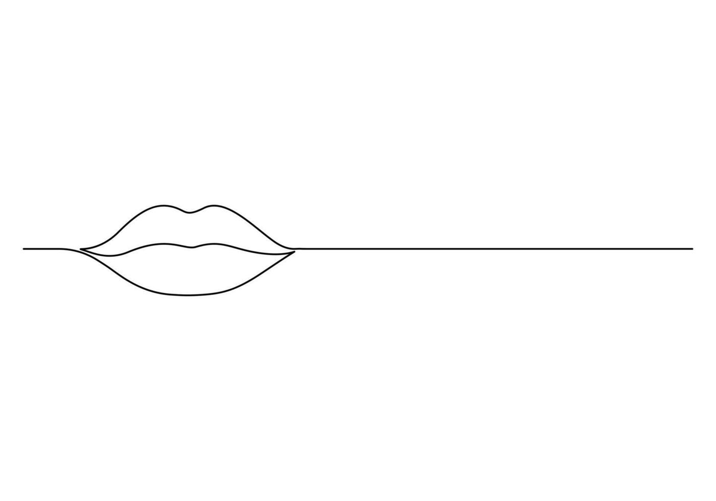 Woman lips continuous one line drawing digital illustration vector
