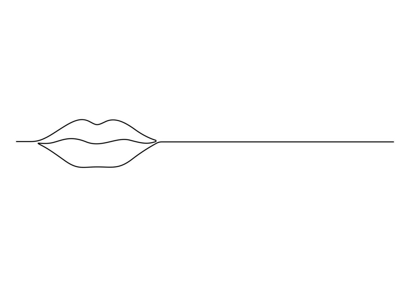 Woman lips continuous one line drawing digital illustration vector