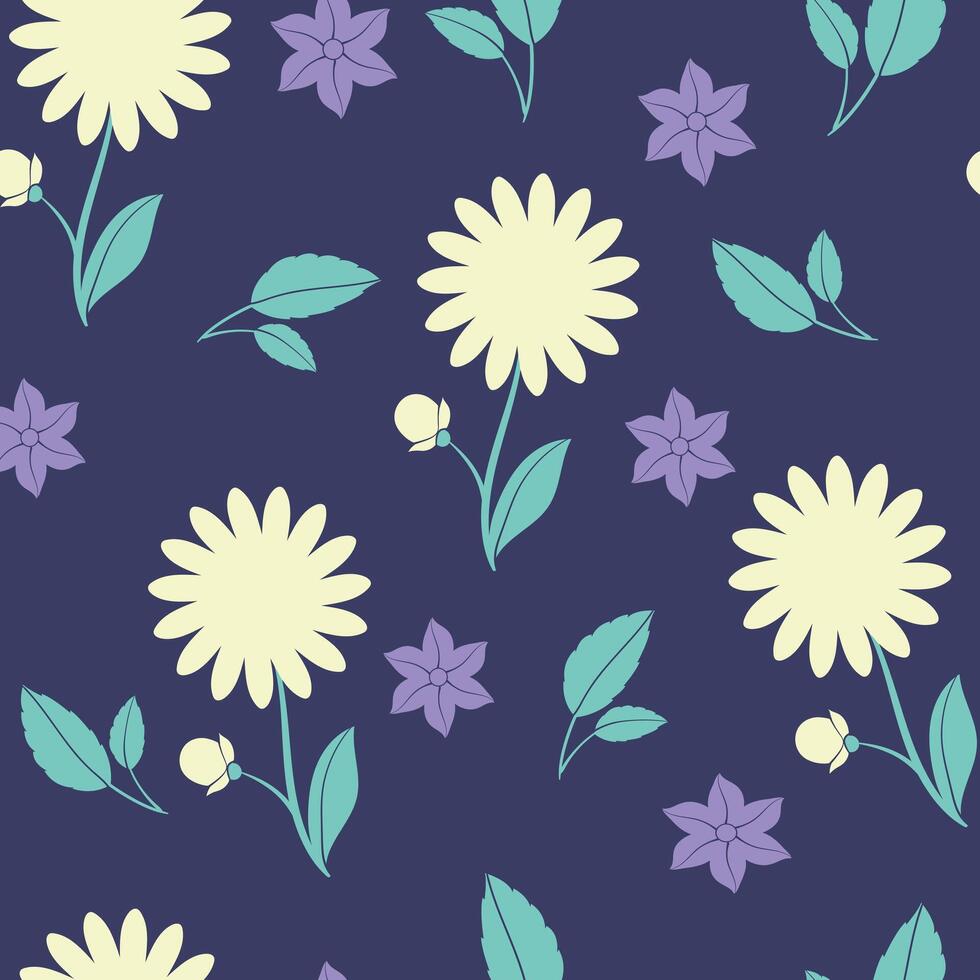 Seamless flower pattern design . Floral print for fabric. vector