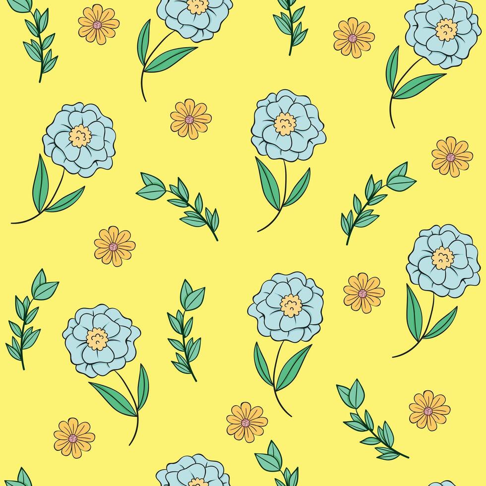 Seamless flower pattern design . Floral print for fabric. vector