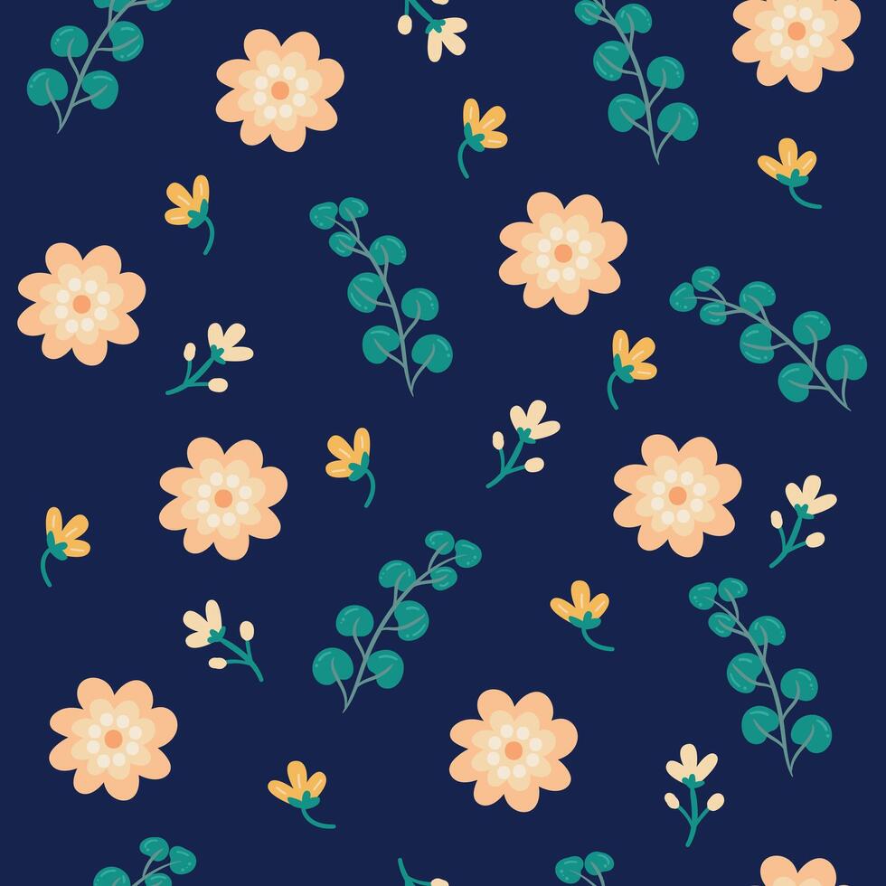 Seamless flower pattern design . Floral print for fabric. vector