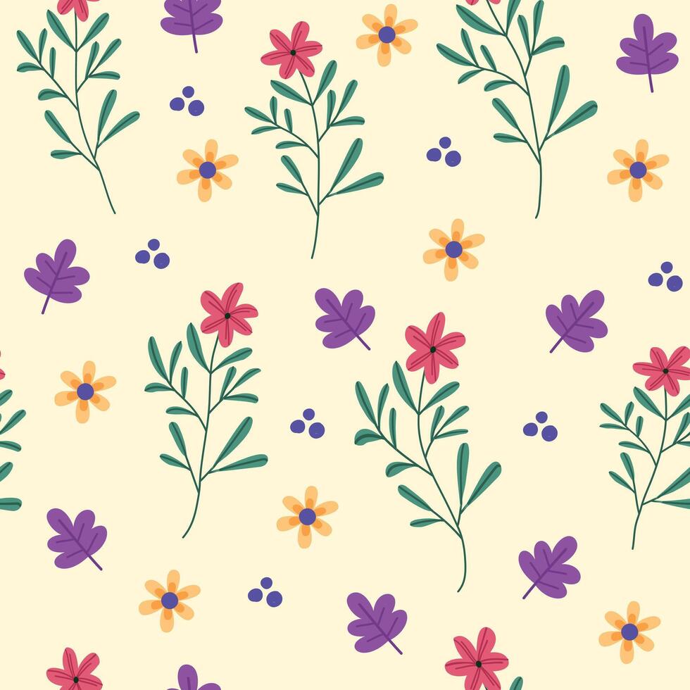Seamless flower pattern design . Floral print for fabric. vector
