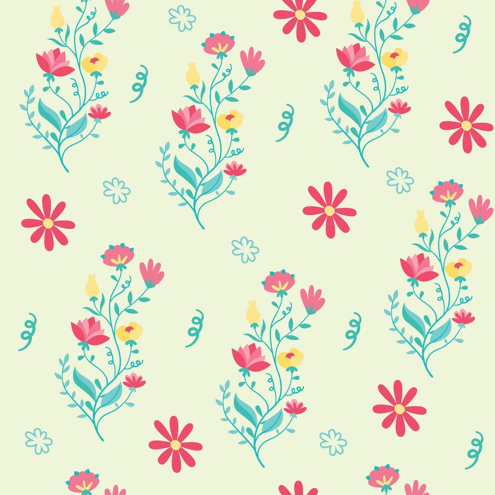 Seamless flower pattern design . Floral print for fabric. vector